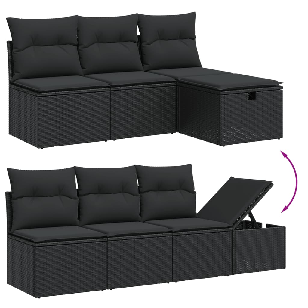 8-Tlg. Garten-Sofagarnitur Mit Kissen Poly Rattan