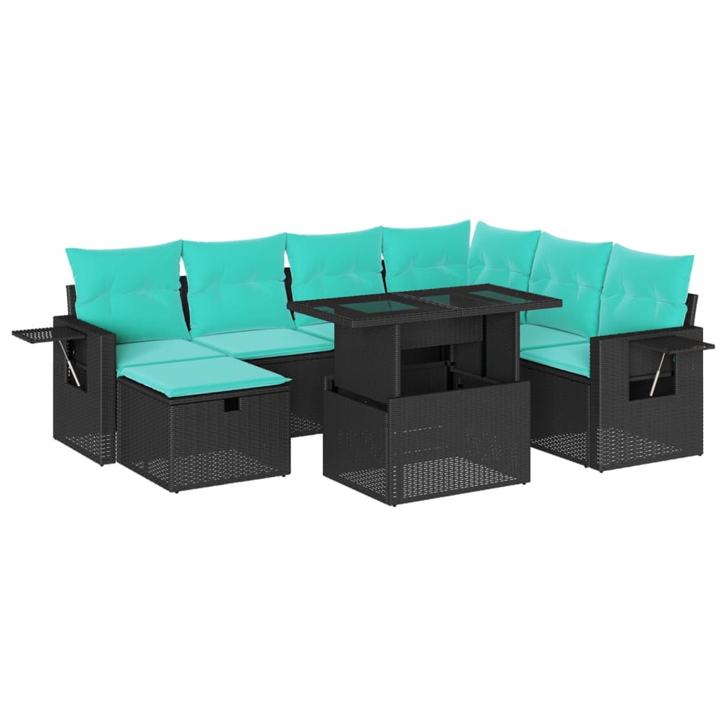 8-Teiliges Gartensofa-Set Mit Kissen, Es Polyrattan