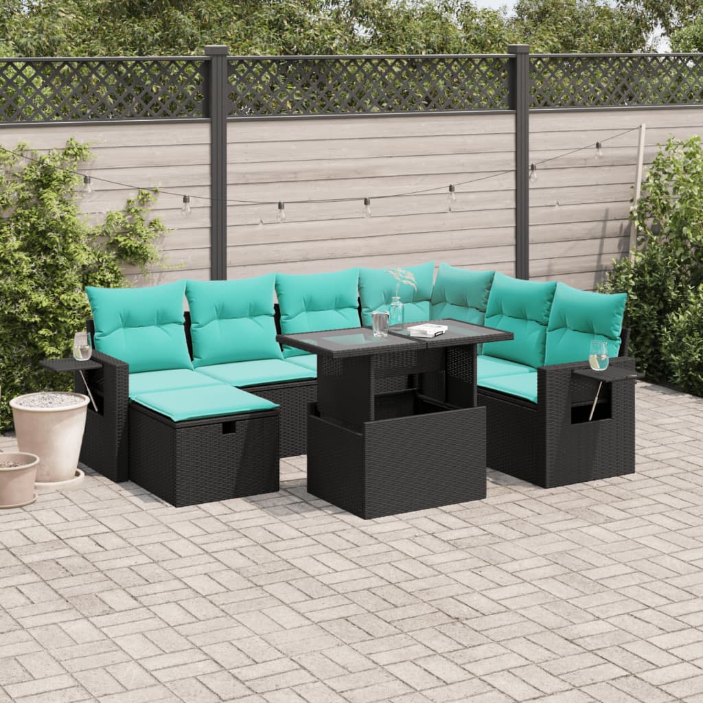 8-Teiliges Gartensofa-Set Mit Kissen, Es Polyrattan