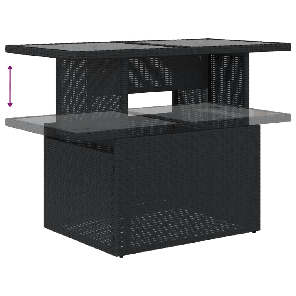 7-Teiliges Gartensofa-Set Mit Kissen, Es Polyrattan