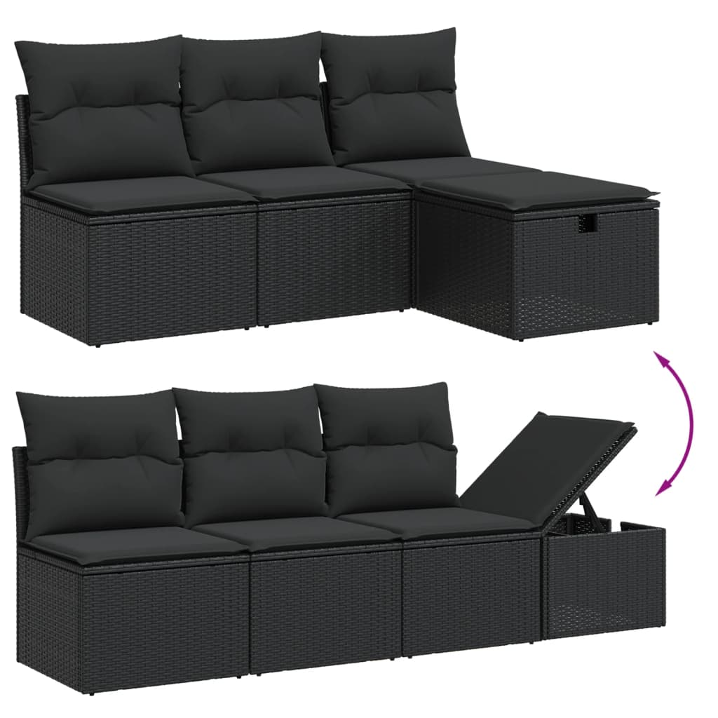 8-Tlg. Garten-Sofagarnitur Mit Kissen Poly Rattan