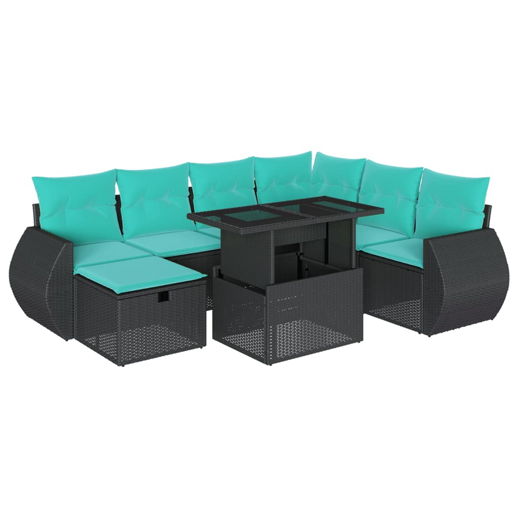 8-Teiliges Gartensofa-Set Mit Kissen, Es Polyrattan