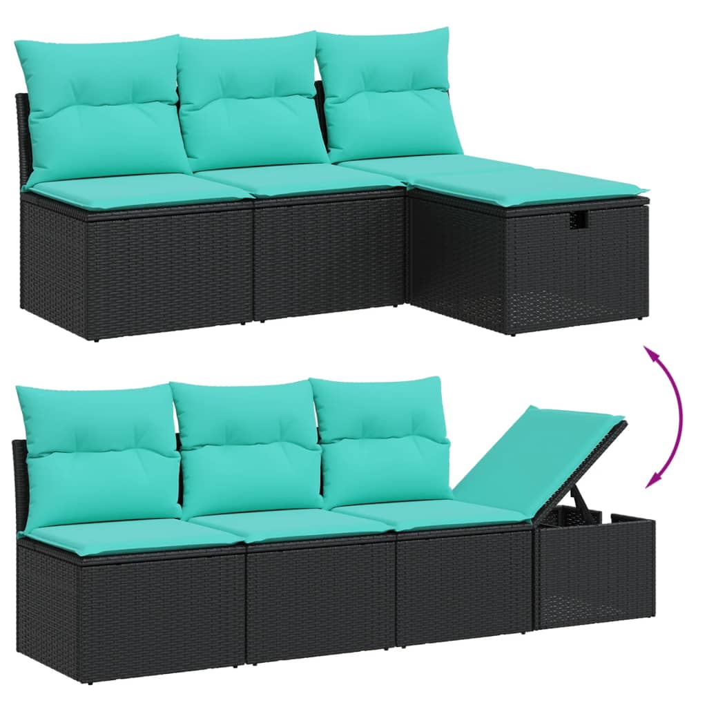 8-Teiliges Gartensofa-Set Mit Kissen, Es Polyrattan