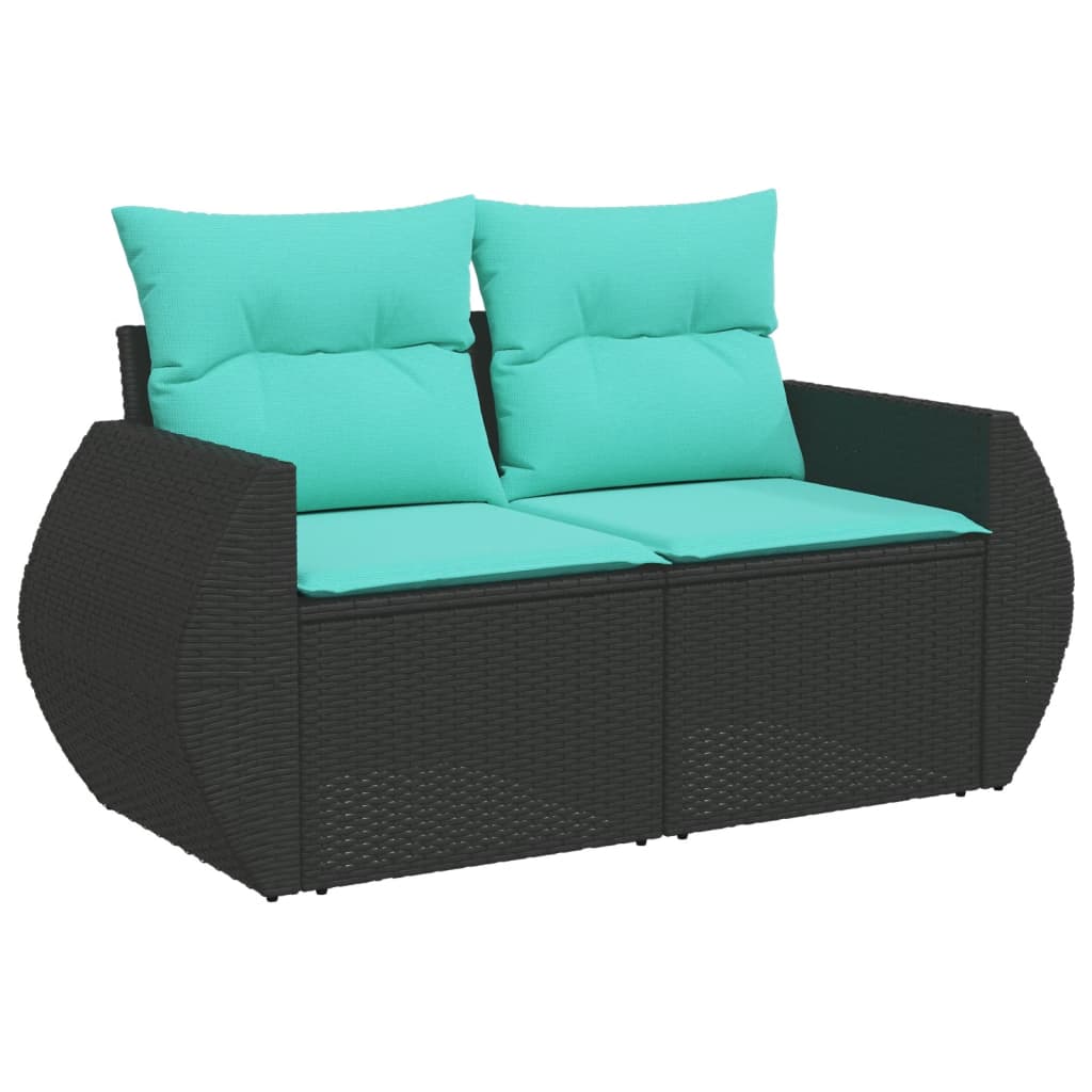 9-Teiliges Gartensofa-Set Mit Kissen, Es Polyrattan