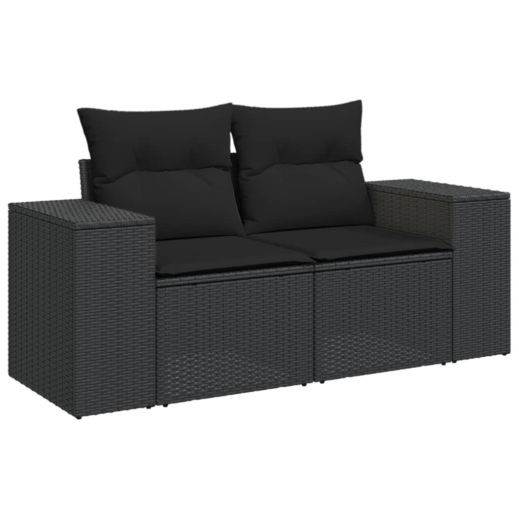 7-Tlg. Garten-Sofagarnitur Mit Kissen Poly Rattan
