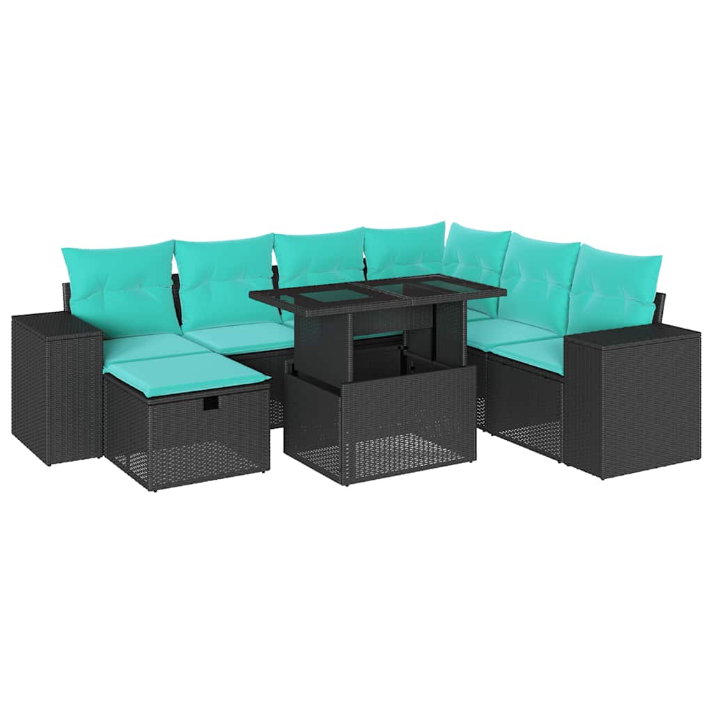 8-Teiliges Gartensofa-Set Mit Kissen, Es Polyrattan