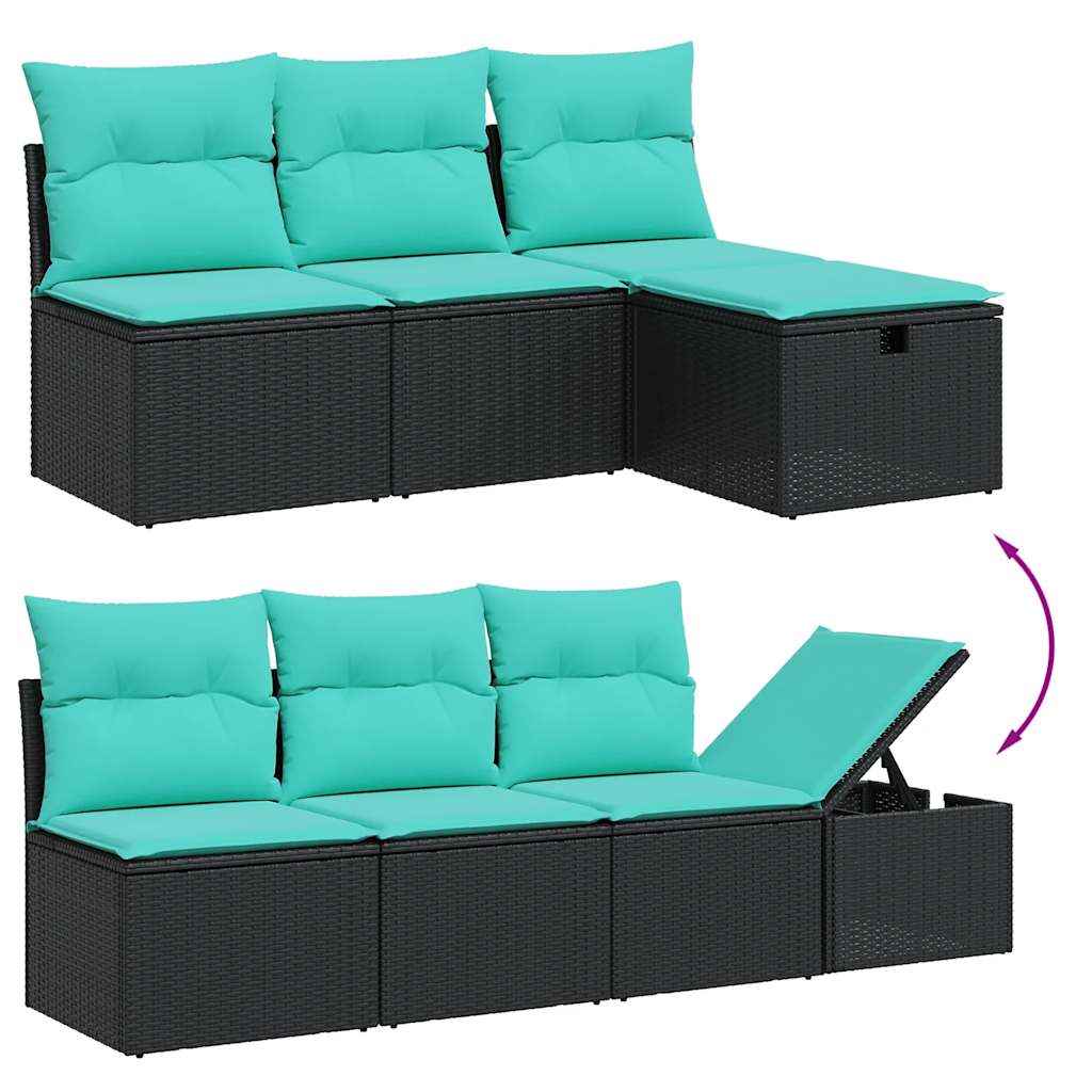 8-Teiliges Gartensofa-Set Mit Kissen, Es Polyrattan