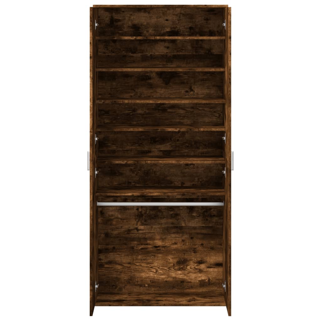 Schuhschrank 80X39X178 Cm Holzwerkstoff Räuchereiche