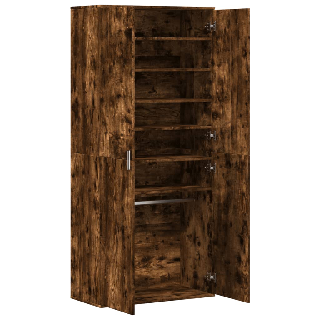 Schuhschrank 80X39X178 Cm Holzwerkstoff Räuchereiche
