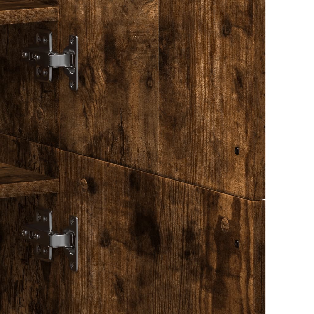 Schuhschrank 80X39X178 Cm Holzwerkstoff Räuchereiche