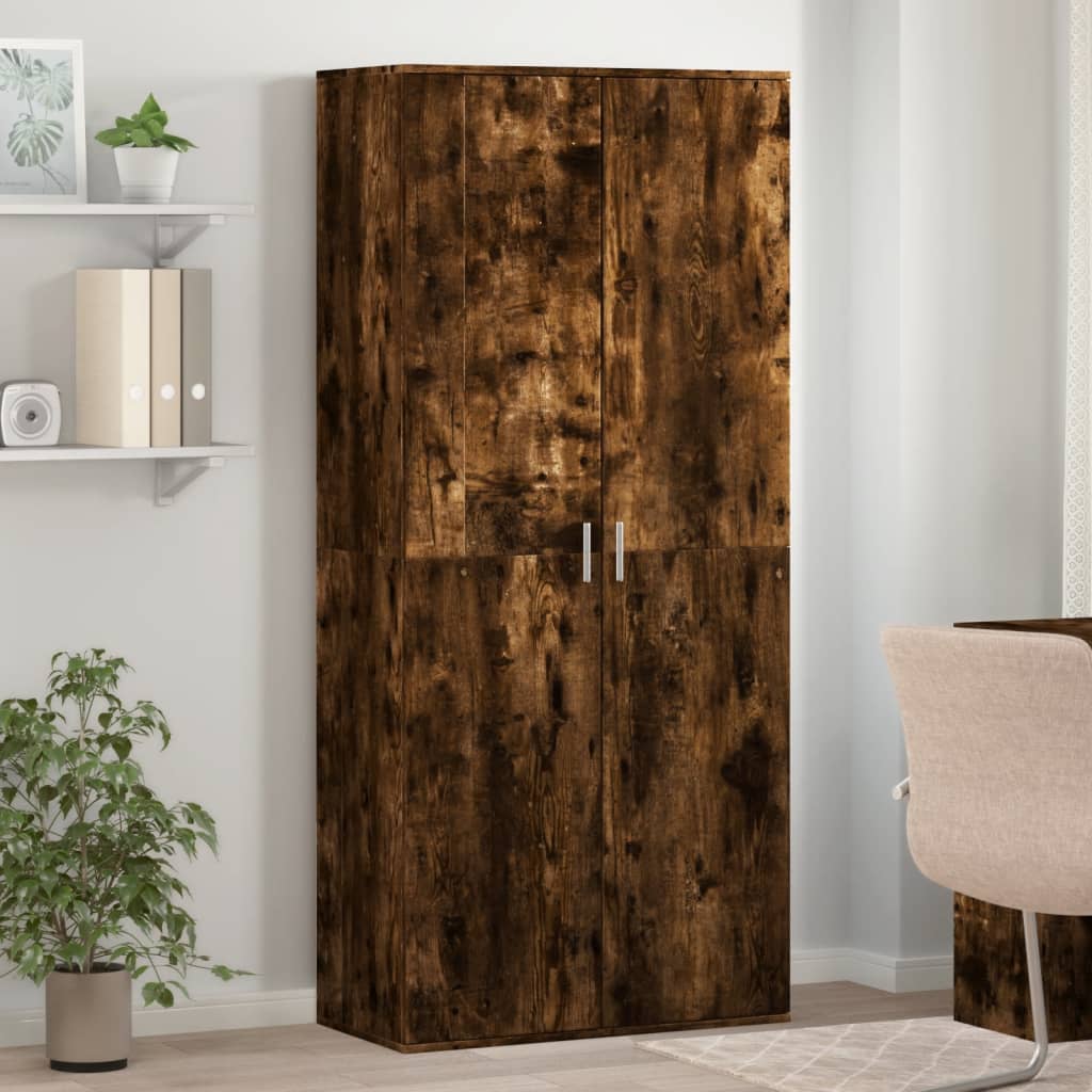 Schuhschrank 80X39X178 Cm Holzwerkstoff Räuchereiche