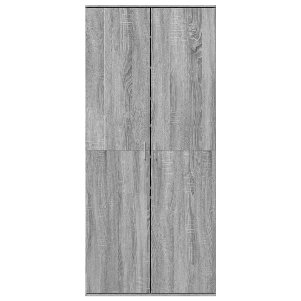 Schuhschrank 80X39X178 Cm Holzwerkstoff Grau Sonoma