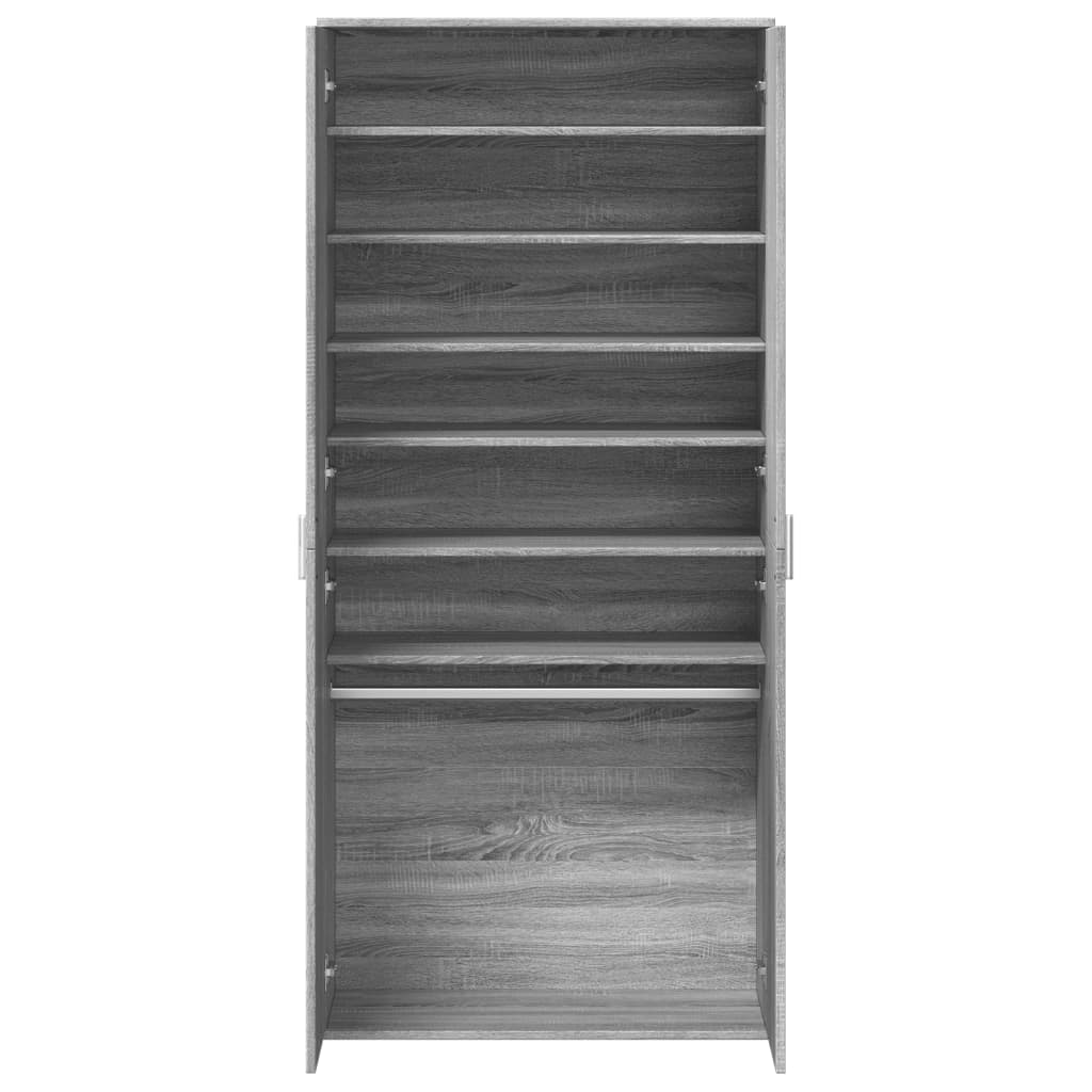 Schuhschrank 80X39X178 Cm Holzwerkstoff Grau Sonoma