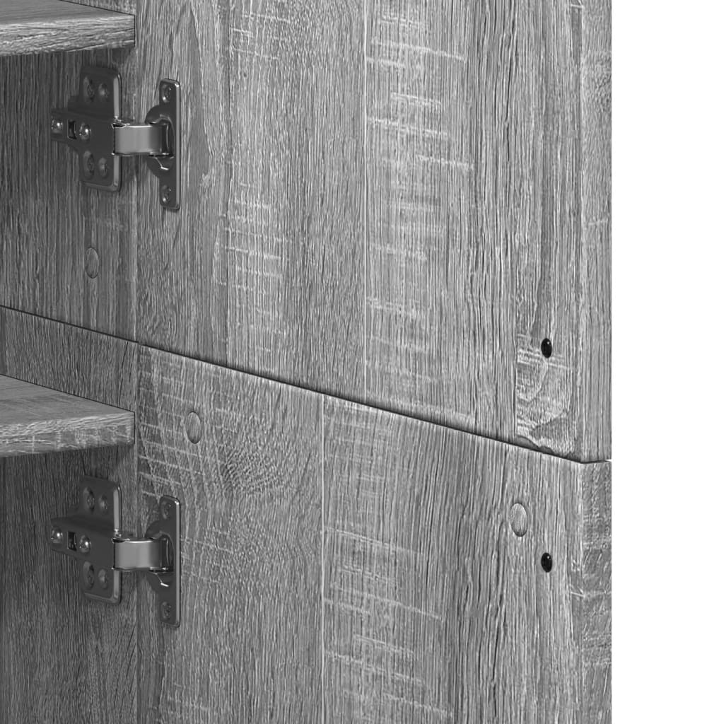 Schuhschrank 80X39X178 Cm Holzwerkstoff Grau Sonoma