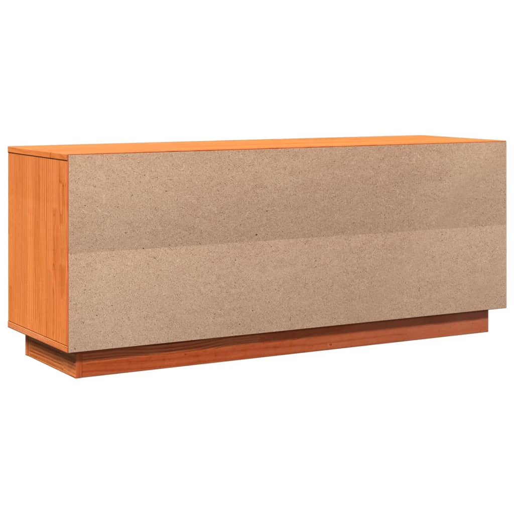 Schuhschrank 110X34X45 Cm Massivholz Kiefer Wachsbraun