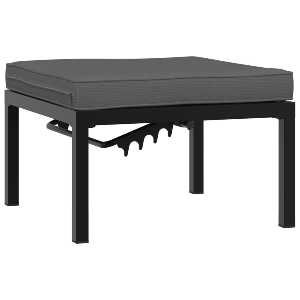 Gartenhocker Mit Kissen Schwarz Aluminium Weiß