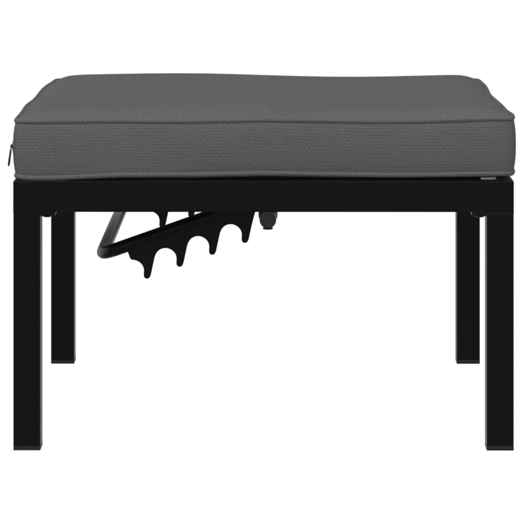 Gartenhocker Mit Kissen Schwarz Aluminium Weiß