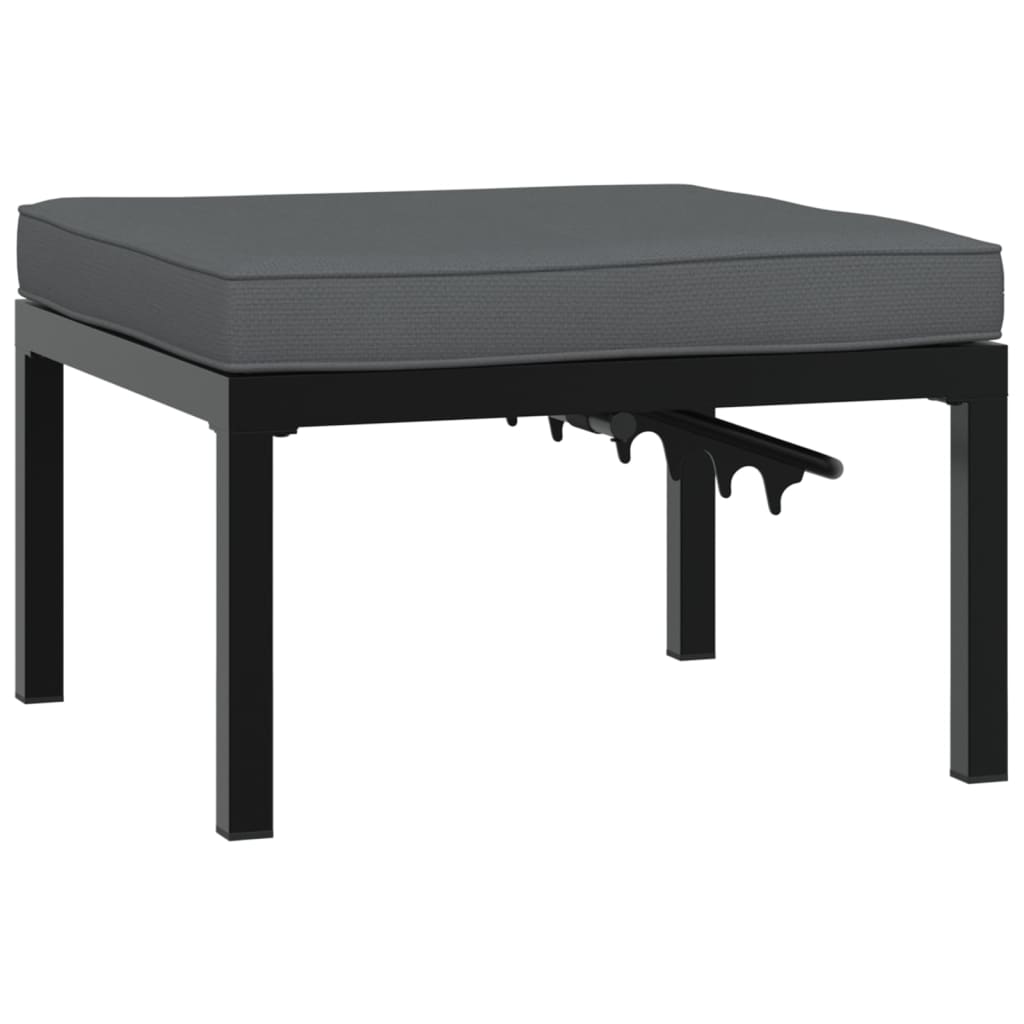 Gartenhocker Mit Kissen Schwarz Aluminium Weiß