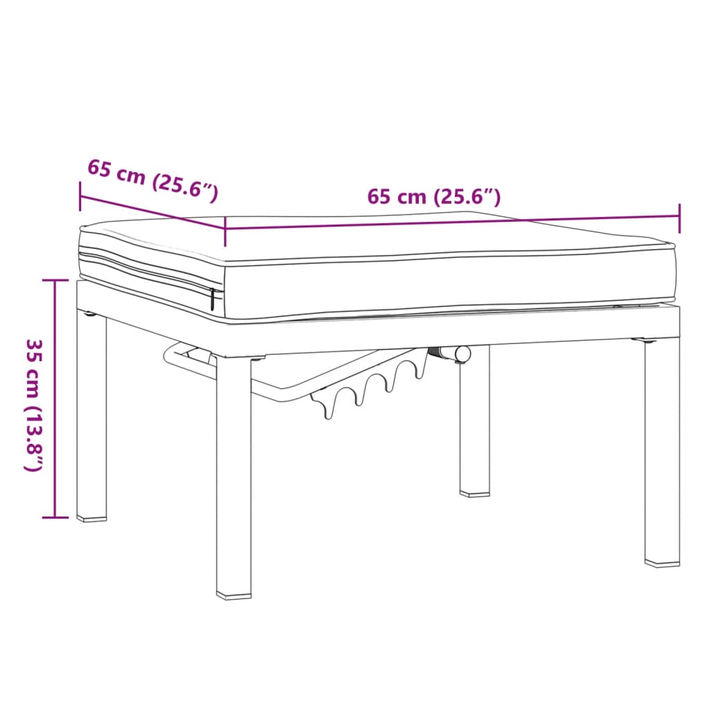 Gartenhocker Mit Kissen Schwarz Aluminium Weiß
