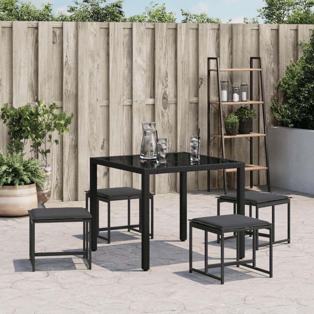 Gartenhocker Mit Kissen 4 Stk. Stahl Und Textilene