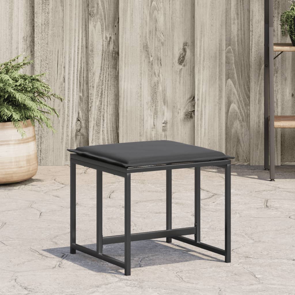 Gartenhocker Mit Kissen 4 Stk. Stahl Und Textilene