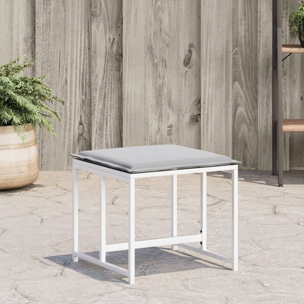 Gartenhocker Mit Kissen 4 Stk. Stahl Und Textilene