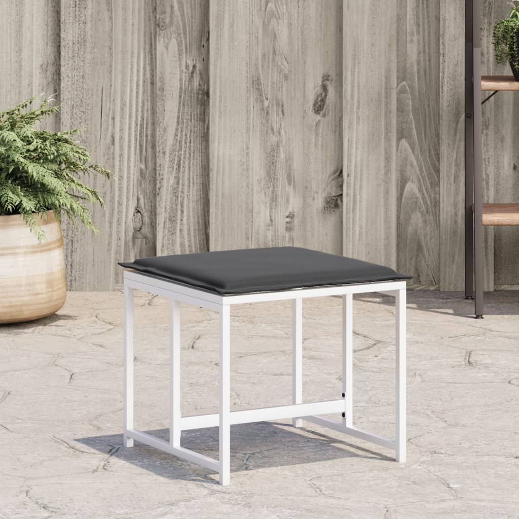 Gartenhocker Mit Kissen 4 Stk. Stahl Und Textilene