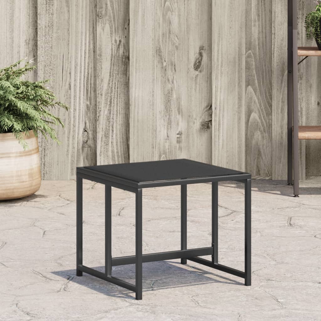 Gartenhocker 4 Stk. Schwarz Stahl Und Textilene Schwarz