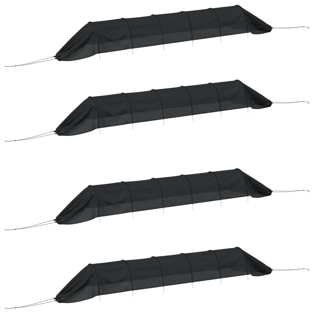 Netztunnel 4 Stk. Schwarz Stahl Und Polyethylen
