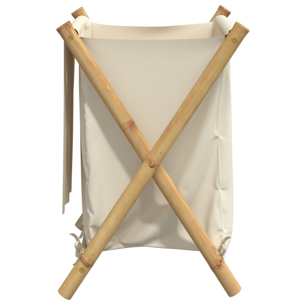 Wäschekorb Cremeweiß 45X55X63,5 Cm Bambus