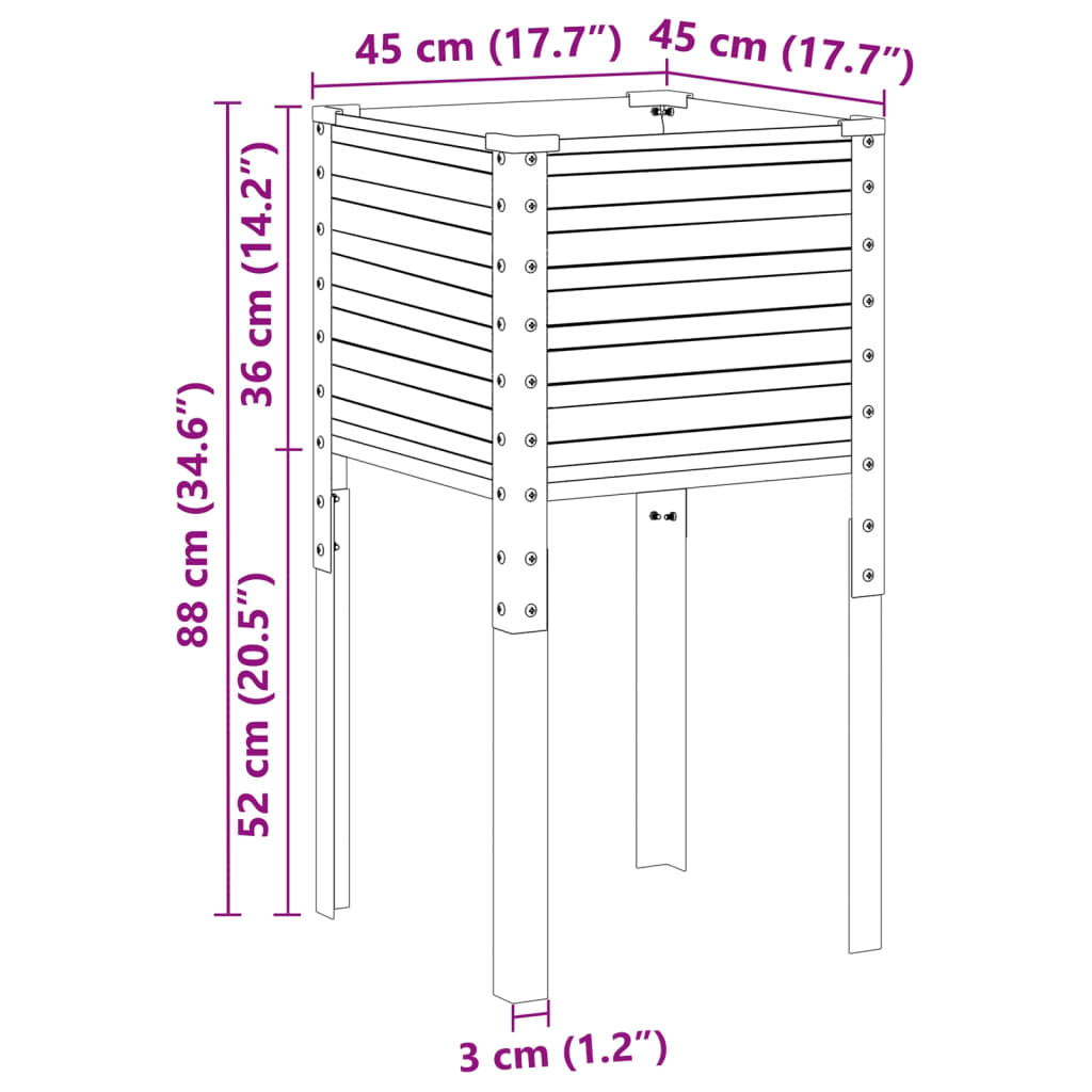Garten-Pflanzgefäß Braun Stahl