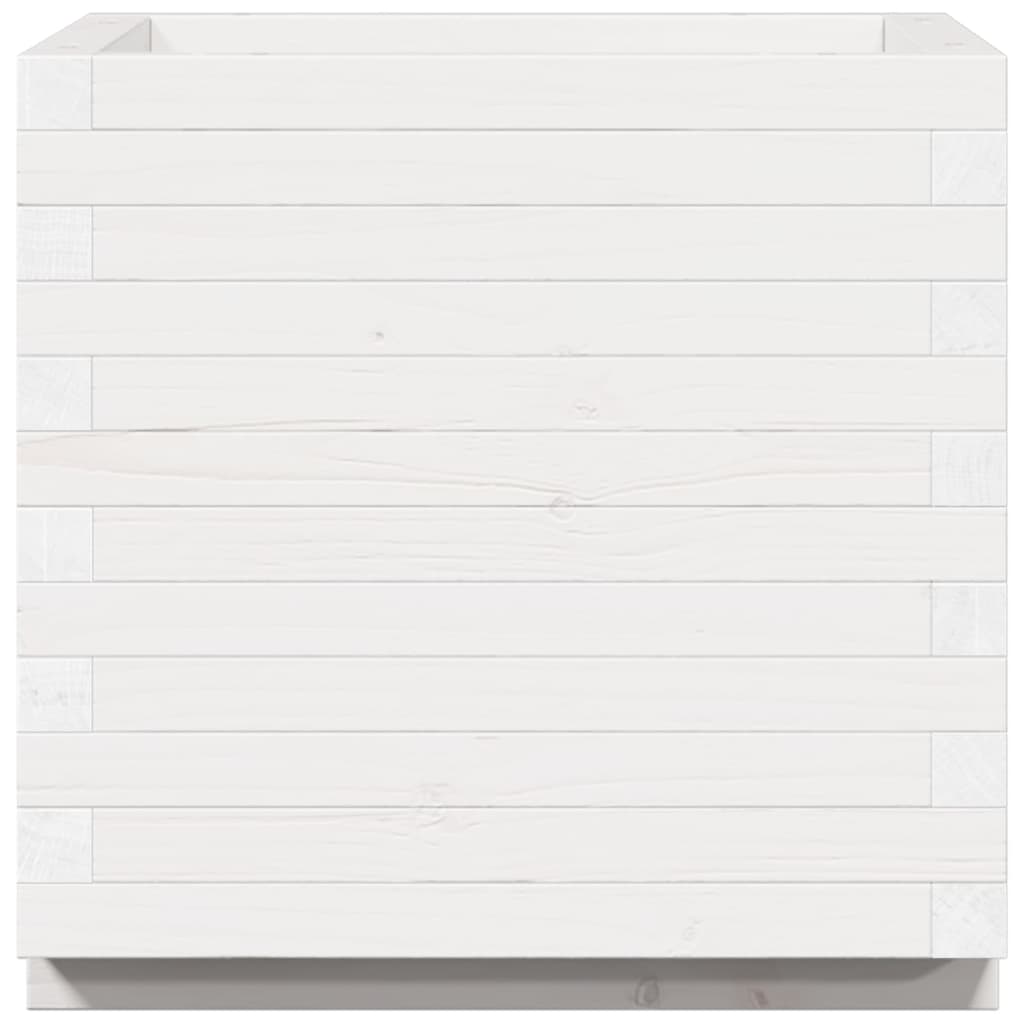 Pflanzkübel Weiß 50X50X49,5 Cm Massivholz Kiefer Weiß