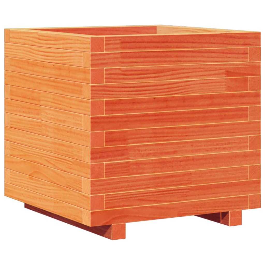 Pflanzkübel Wachsbraun 50X50X49,5 Cm Massivholz Kiefer Grau