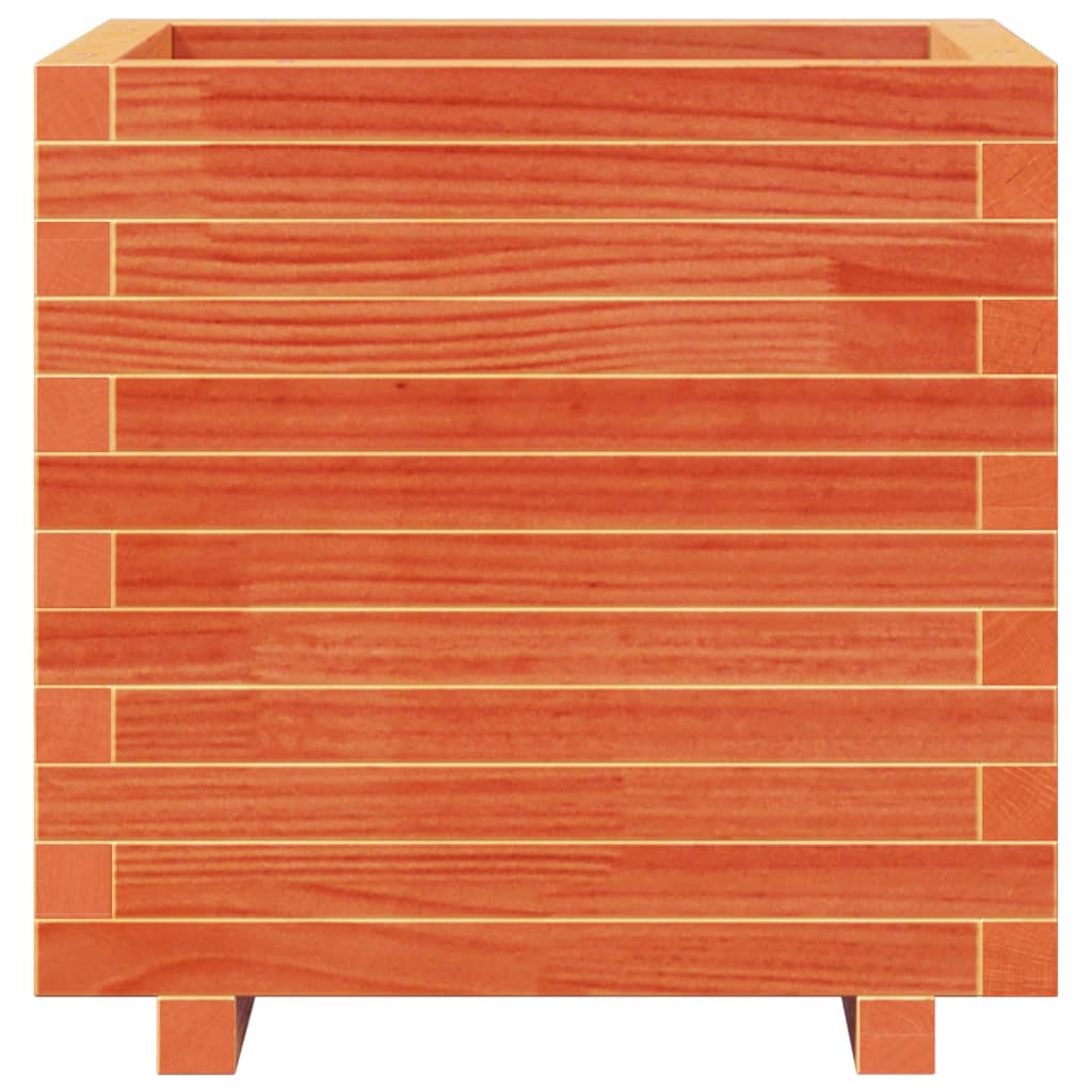 Pflanzkübel Wachsbraun 50X50X49,5 Cm Massivholz Kiefer Grau