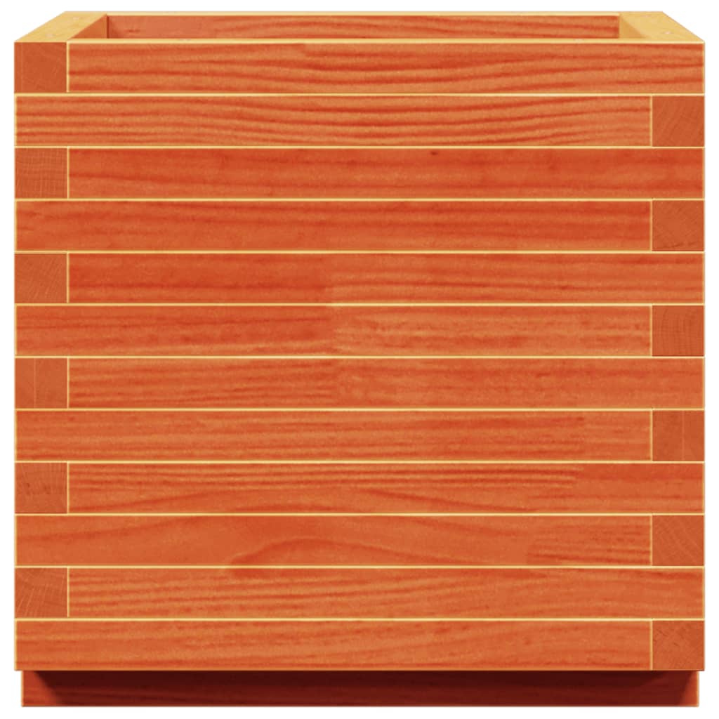 Pflanzkübel Wachsbraun 50X50X49,5 Cm Massivholz Kiefer Grau