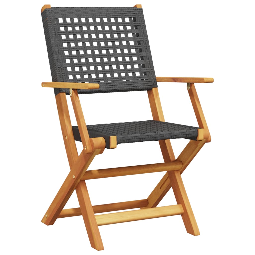 5-Tlg. Garten-Essgruppe Poly Rattan Und Massivholz
