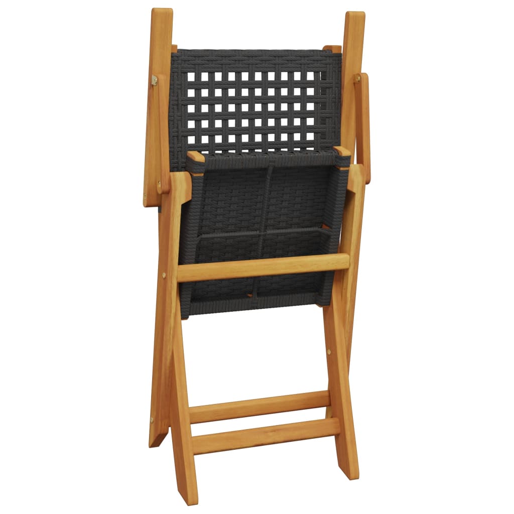 5-Tlg. Garten-Essgruppe Poly Rattan Und Massivholz