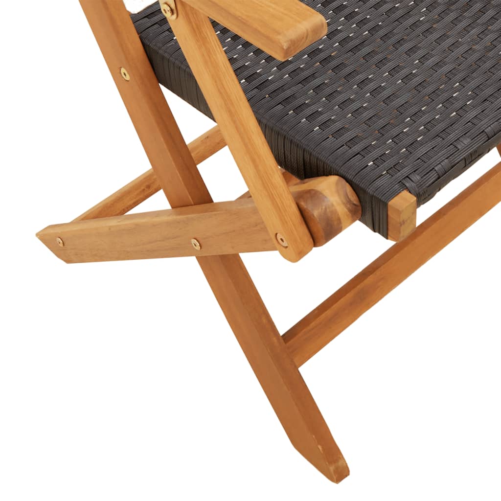 5-Tlg. Garten-Essgruppe Poly Rattan Und Massivholz