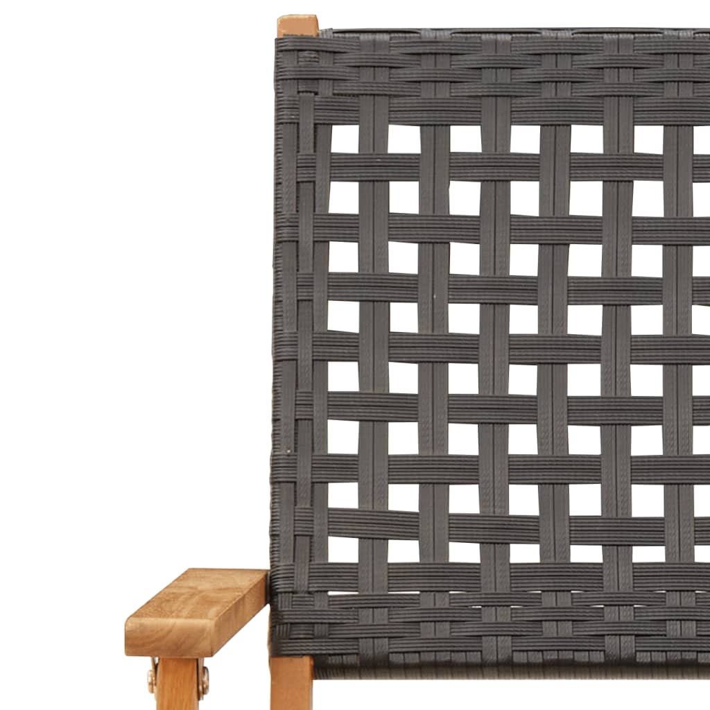 5-Tlg. Garten-Essgruppe Poly Rattan Und Massivholz