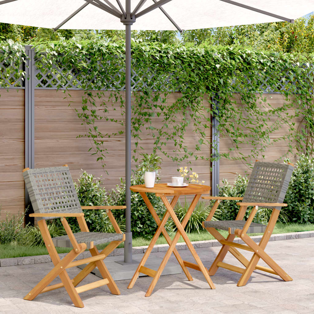 5-Tlg. Garten-Essgruppe Poly Rattan Und Massivholz