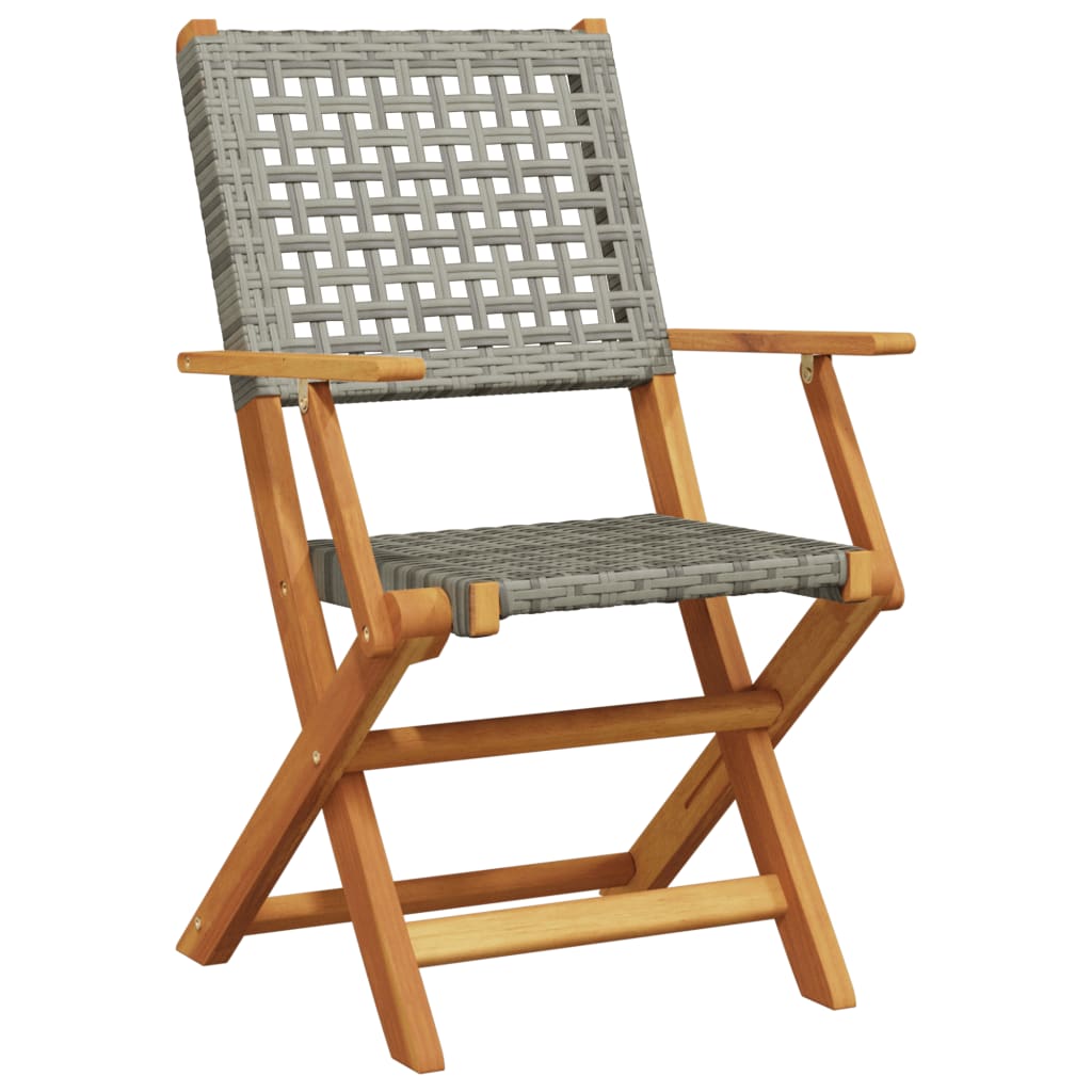 5-Tlg. Garten-Essgruppe Poly Rattan Und Massivholz