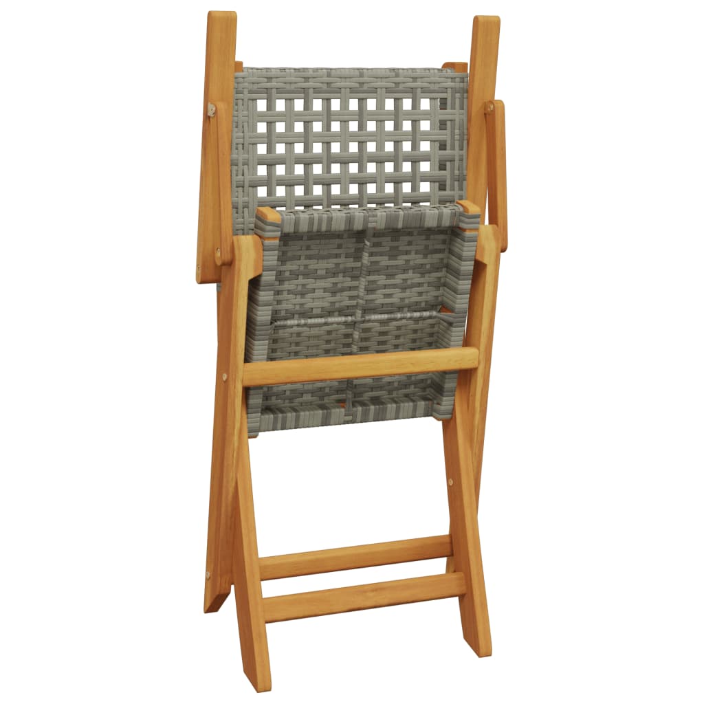 5-Tlg. Garten-Essgruppe Poly Rattan Und Massivholz
