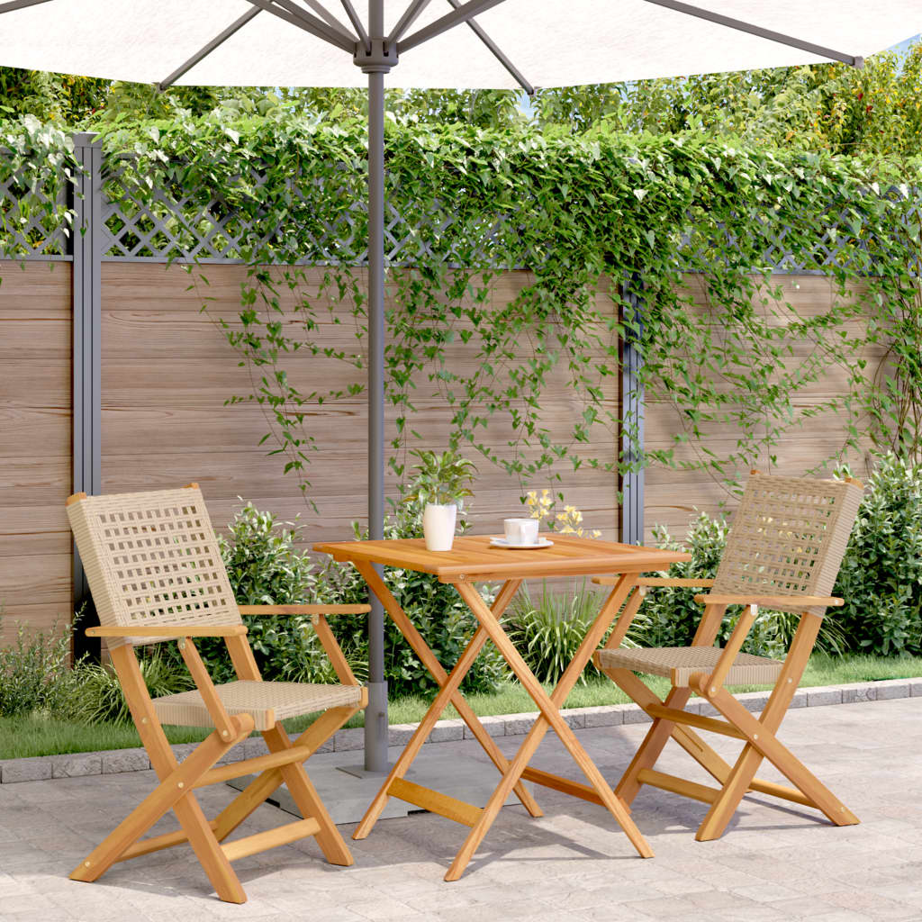 5-Tlg. Garten-Essgruppe Poly Rattan Und Massivholz