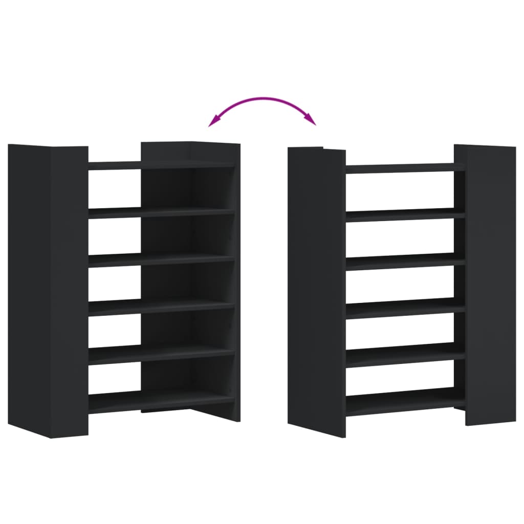 Schuhschrank 74,5X37,5X100 Cm Holzwerkstoff Schwarz