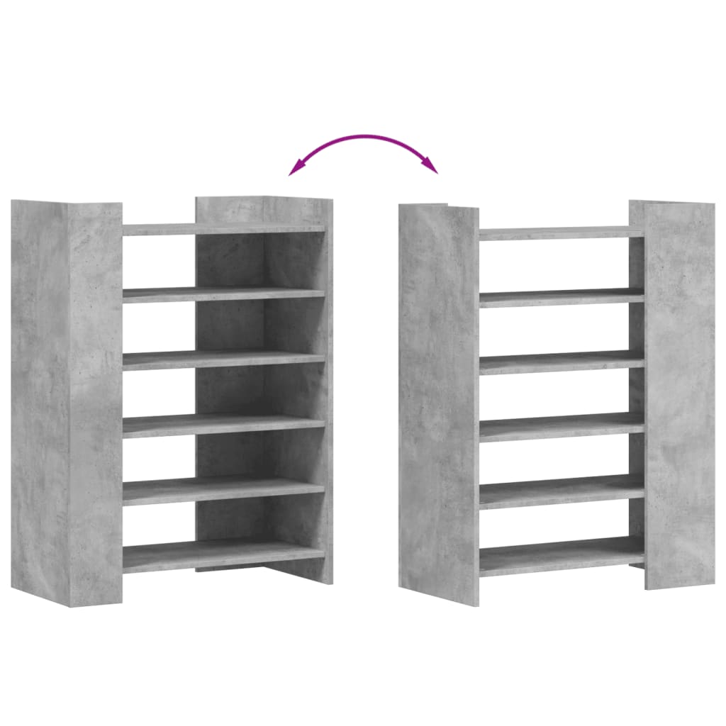 Schuhschrank 74,5X37,5X100 Cm Holzwerkstoff Betongrau