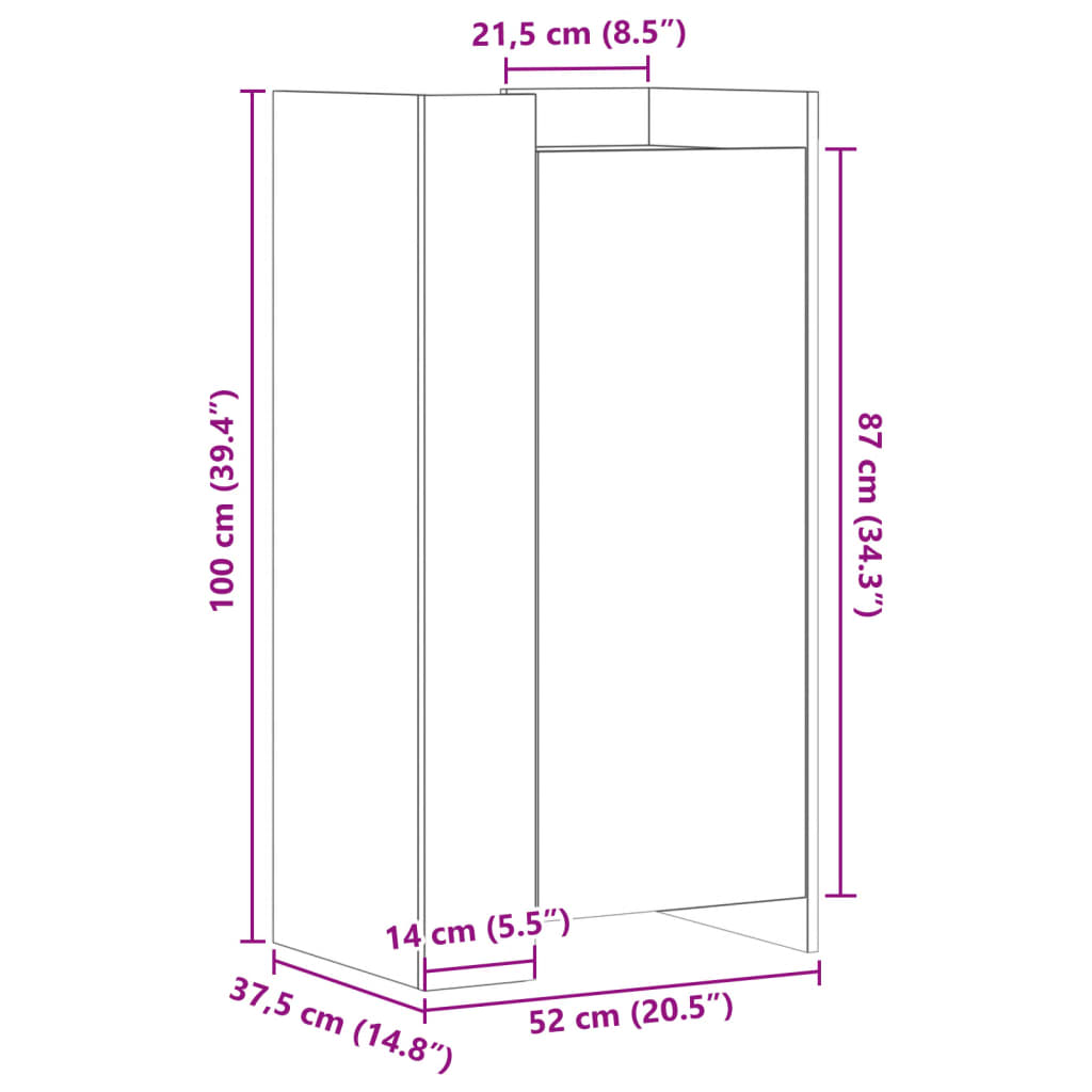 Schuhschrank 52X37,5X100 Cm Holzwerkstoff Weiß