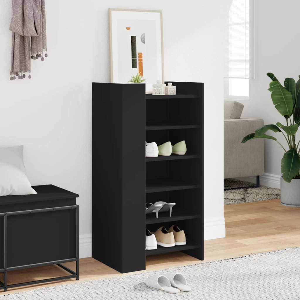 Schuhschrank 52X37,5X100 Cm Holzwerkstoff Schwarz