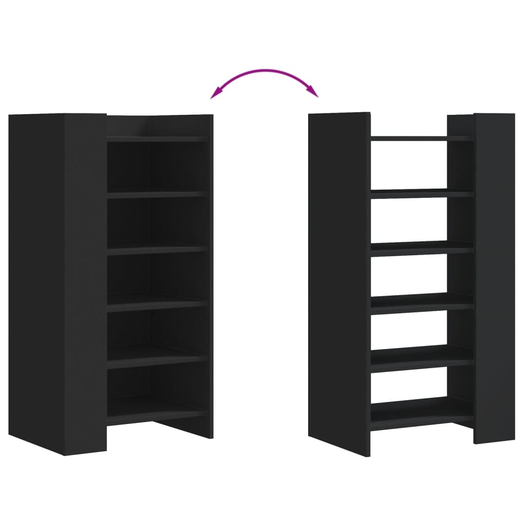 Schuhschrank 52X37,5X100 Cm Holzwerkstoff Schwarz