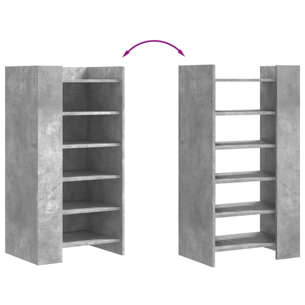 Schuhschrank Beton 52X37,5X100 Cm Holzwerkstoff Grau