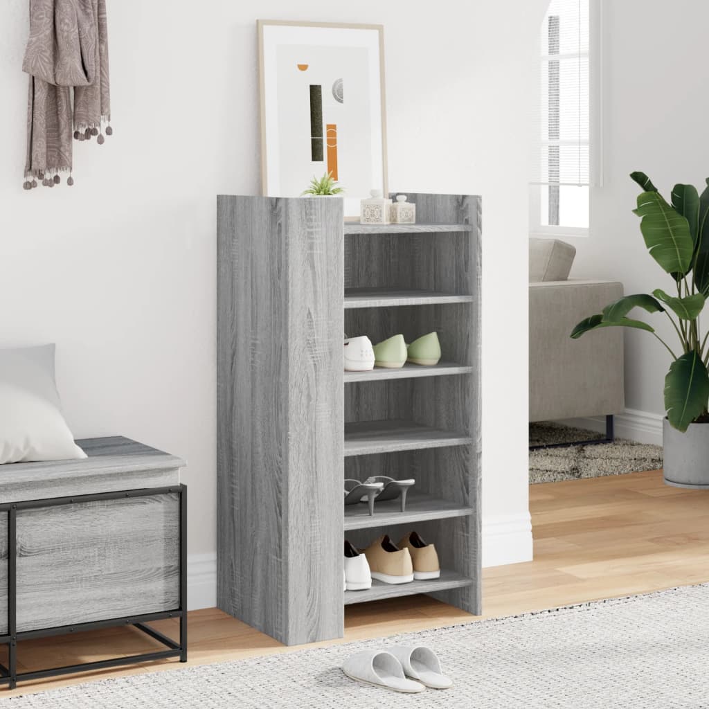 Schuhschrank 52X37,5X100 Cm Holzwerkstoff Grau Sonoma